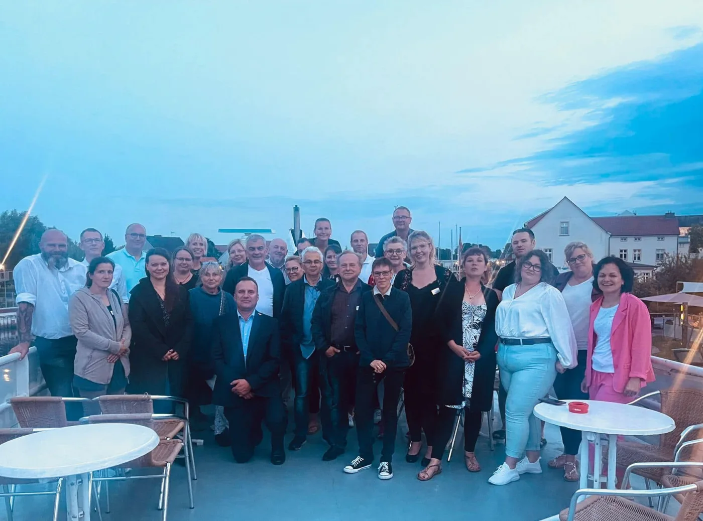 Die Ausflugsgruppe des Gewerbevereins an Deck
