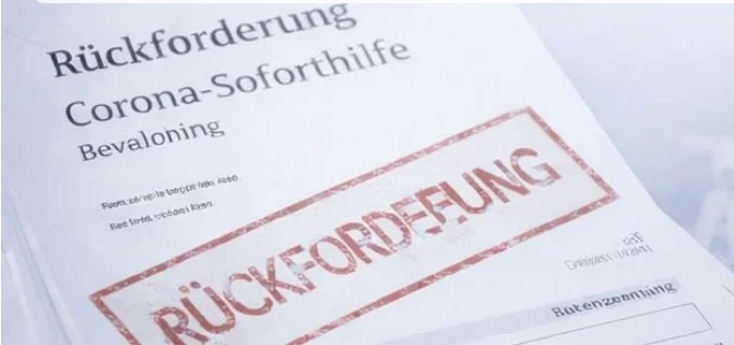 Rückforderungsbescheid Corona-Soforthilfe mit rotem Stempel